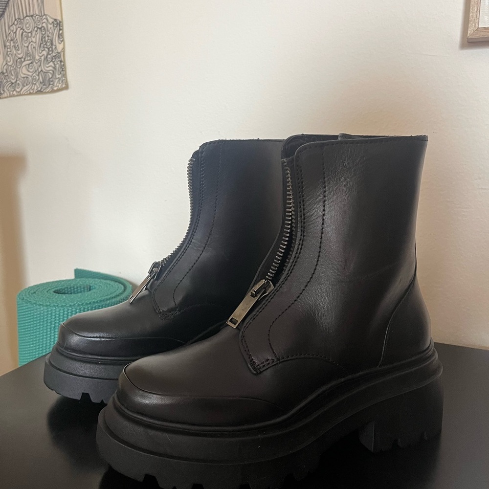 Thursday Boot Company Black Combat Moto Boots